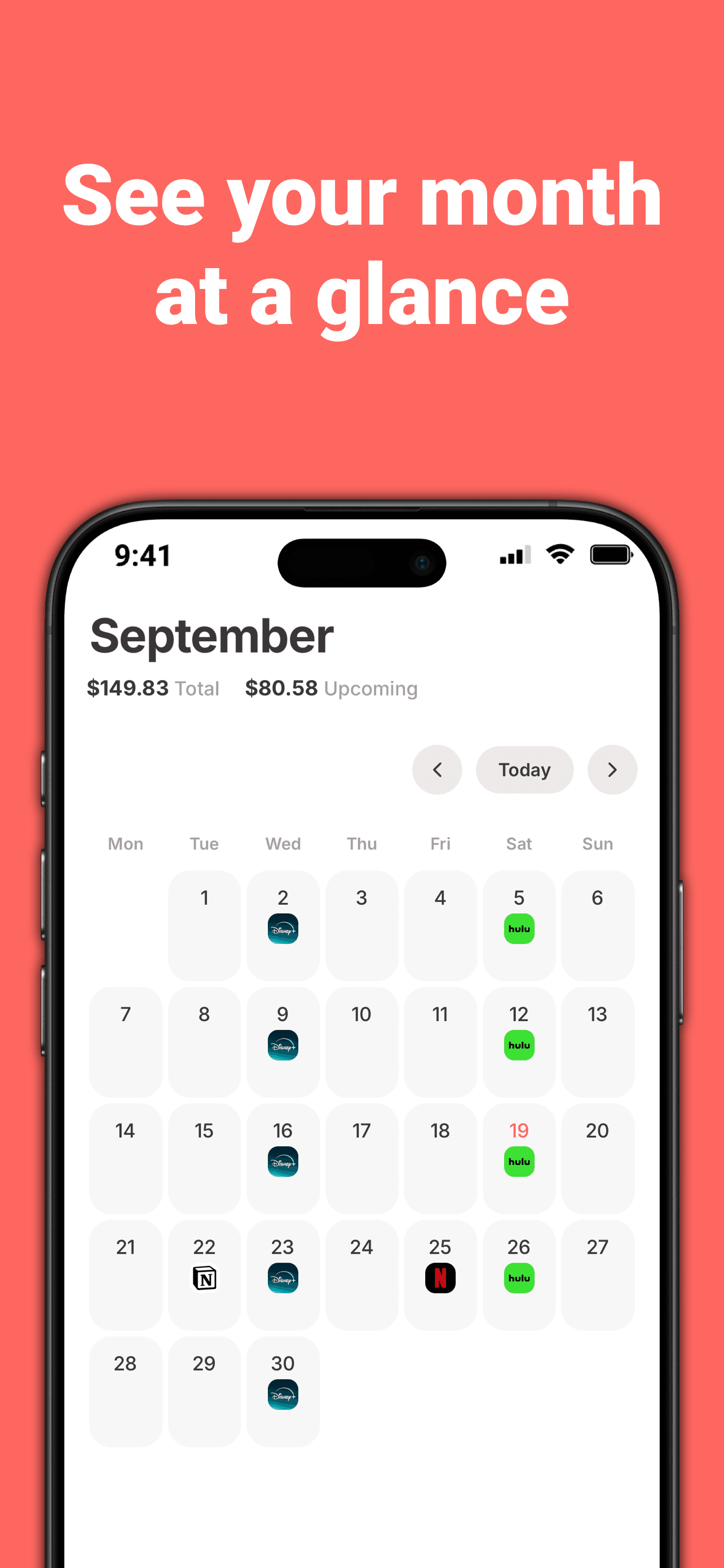 Unsub bill calendar and free trial watch-list