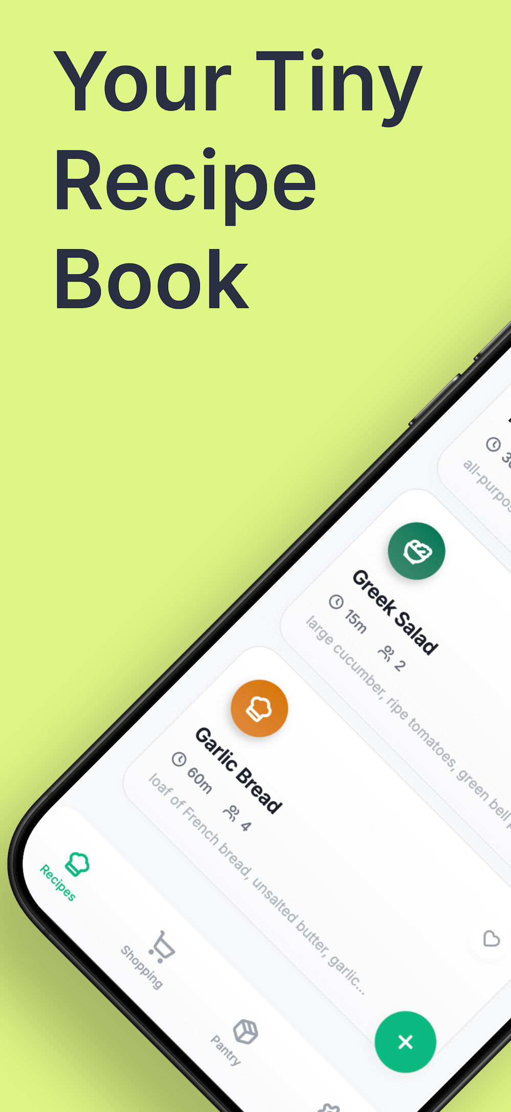 TinyRecipe Screenshot