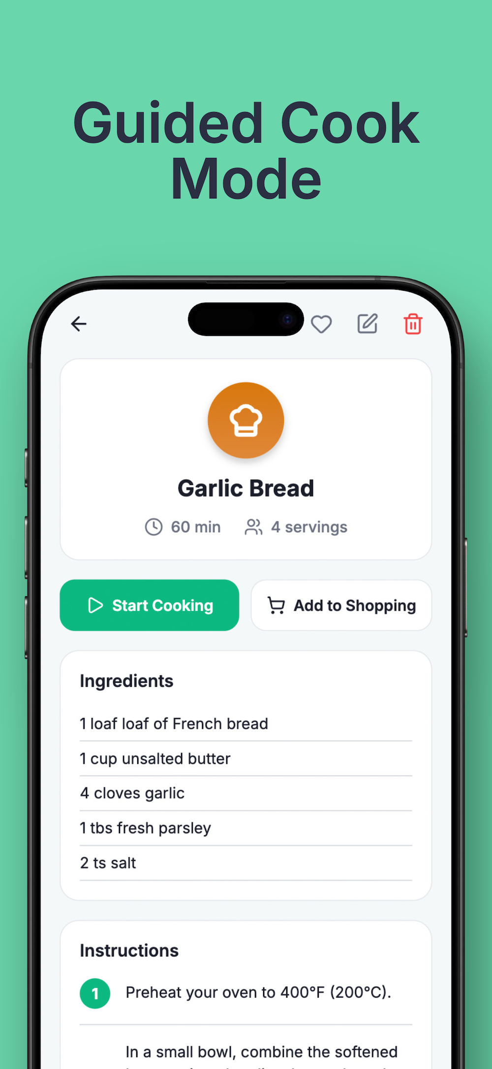 TinyRecipe Screenshot
