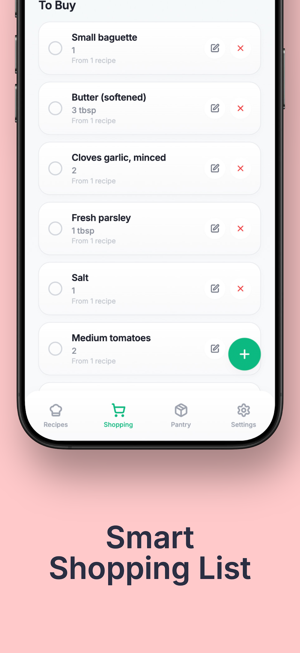 TinyRecipe Screenshot